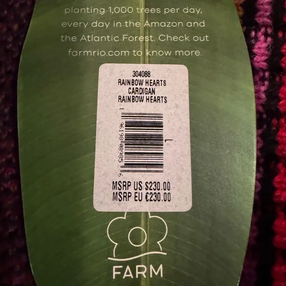 Farm Rio rainbow knit wool Cardigan - Pink, Purple, Orange, Green, Blue - Picture 5 of 5